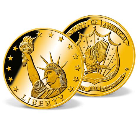 Statue Of Liberty Commemorative Coin Gold Layered Gold