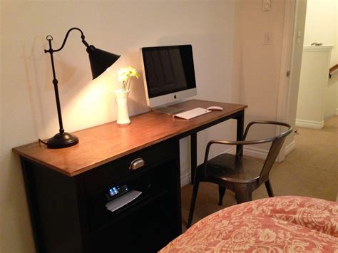 File cabinet has 4 casters for ease of use and mobility; Ana White | Black Channing Desk w/ Stained Top - DIY Projects