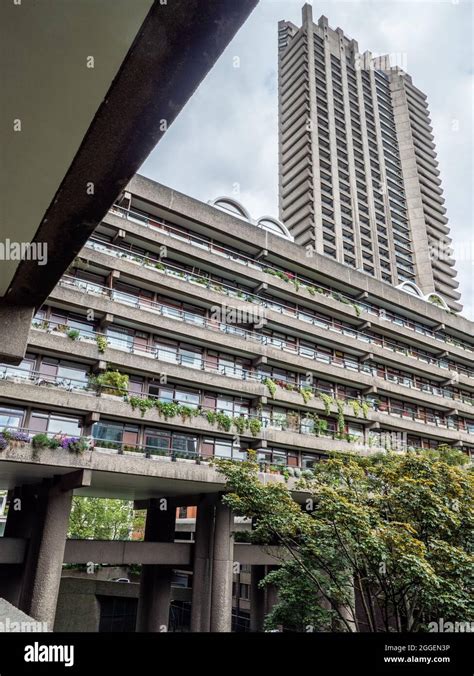The Iconic Brutalist Architecture Of The Barbican Estate In The Heart