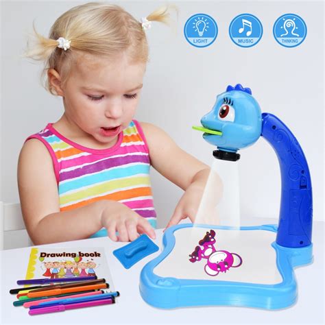 Bakam Drawing Projector Table For Kids Blue
