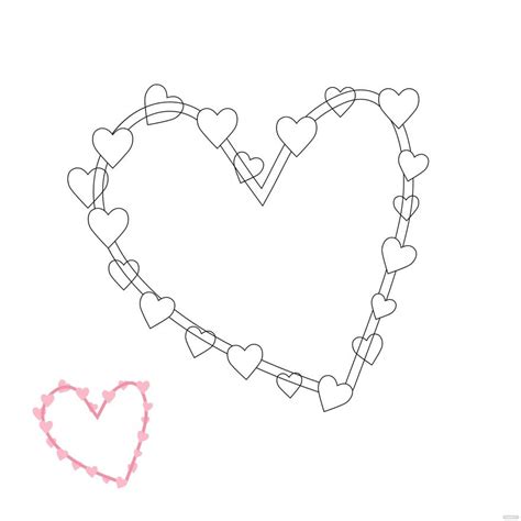 Abstract Heart Shape Coloring Page In Pdf Download