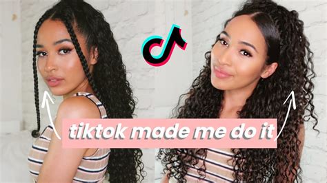 Testing Viral TikTok Hairstyles Hair Hacks FOR CURLY HAIR They