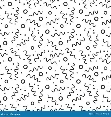 Abstract Squiggle Pattern Background Fun Vector Seamless Repeat Of