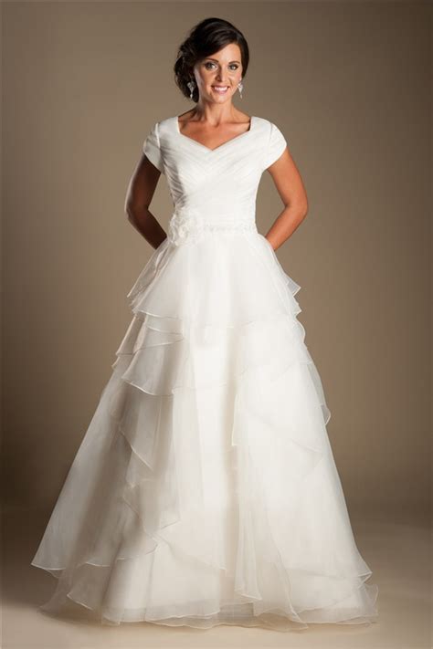Plus Size Ruffled Organza Wedding Dress Oleg Cassini Plus Size