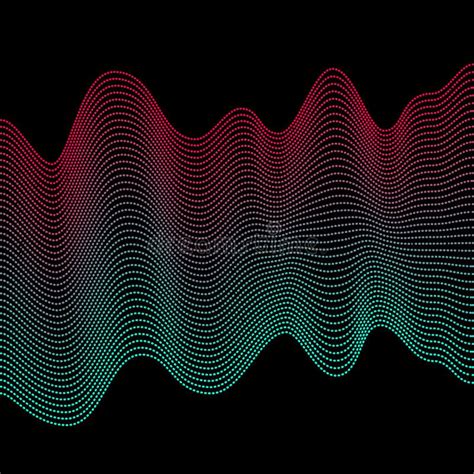 Smooth Colorful Waves Abstract Vector Dotted Lines Blend Effect Stock