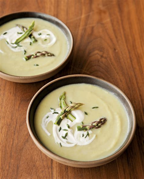 Try using cream instead of milk. Cream of Asparagus Soup | Williams-Sonoma Taste