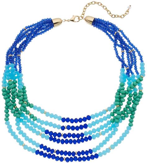 Napier Colorful Bead Multi Strand Necklace | Multi strand necklace, Strand necklace, Necklace
