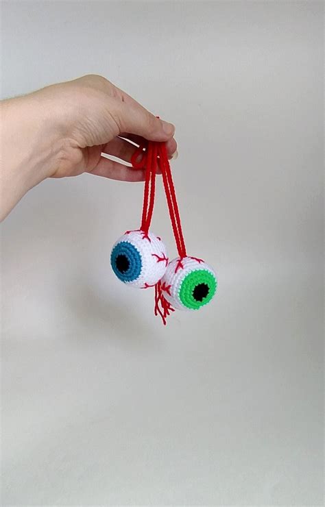 Human Ripped Out Eyeball Ornament Bloody Eyeball Crochet Etsy Uk