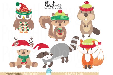 Christmas Woodland Animals Clipart