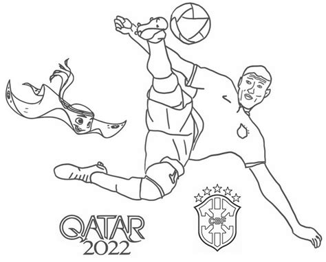 desenho para colorir futebol copa do mundo fifa 2022 richarlison brasil 50