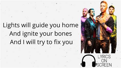 Coldplay Fix You Lyrics Youtube