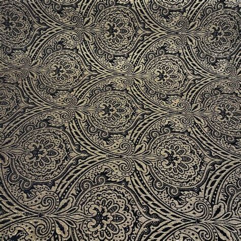 Medellin Damask Navy Blue Gold Upholstery Fabric By The Yard Etsy
