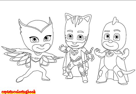 Pj masks coloring page with few details for kids. Coloring book pdf download