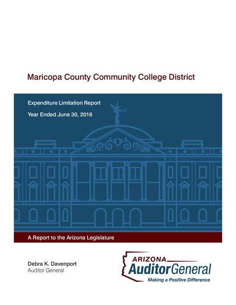 2016 Maricopa County Community College District Expenditure Limitation