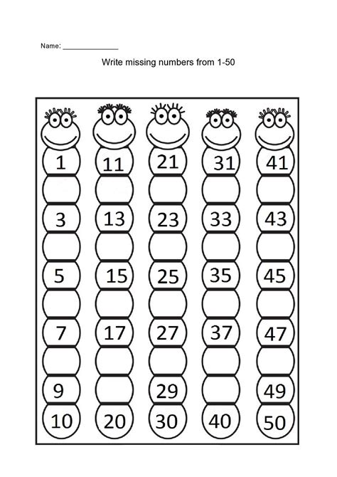 Missing Numbers Number Worksheets Number Worksheets Kindergarten