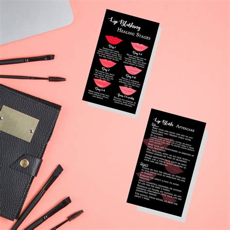 Lip Blush Healing Process And Aftercare Instruction Cards Etsy