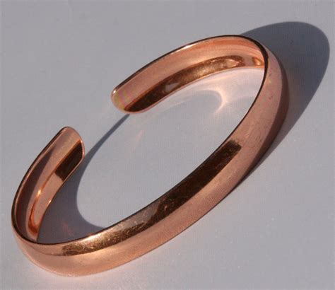 Non Magnetic Solid Pure Copper Plain Curved Bracelet Ccb Nmbc