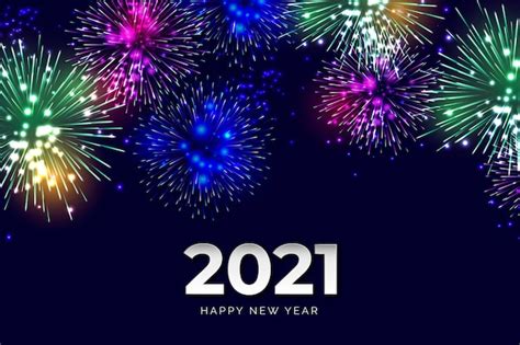 Free Vector Fireworks New Year 2021