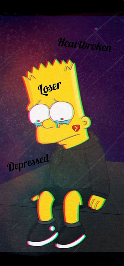 1920x1080px 1080p Free Download Depressed Bart Broken Love Simpson Hd Phone Wallpaper