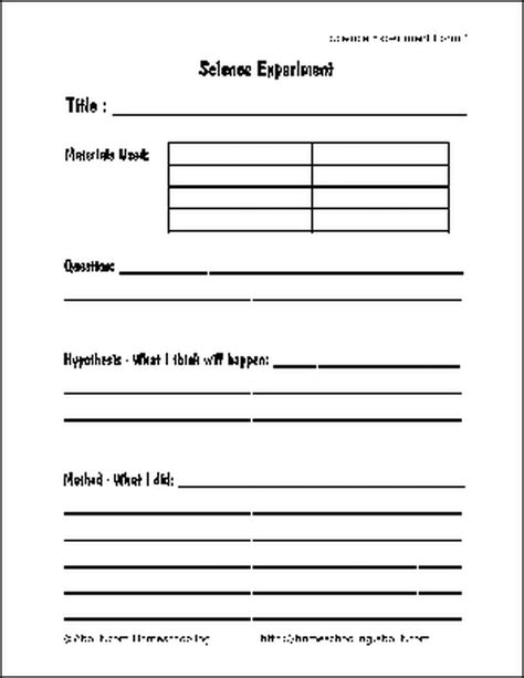 Free Printable Science Report Forms For Homeschoolers Lab Report