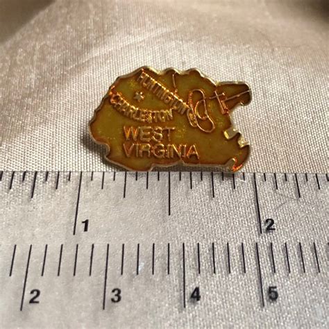 West Virginia State Pin Vintage West Virginia Emaille Pin Etsy