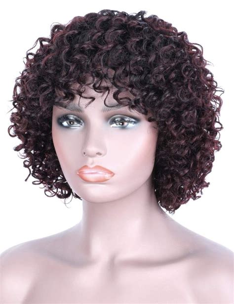 Beauart 100 Remy Human Hair Wigs For Black Women Short Curly Dark Roots Ombre Black To Black