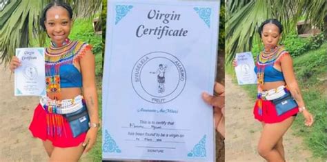 South African Lady Proudly Flaunts Her Virginity Certificate As She