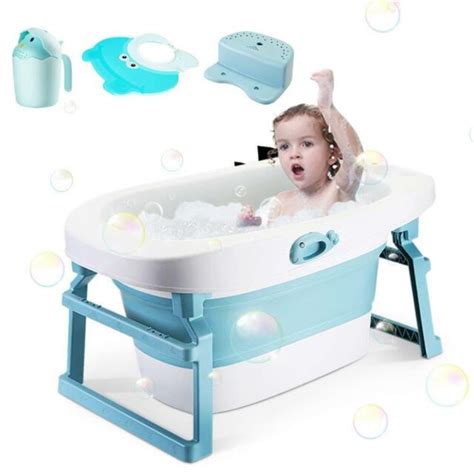 3 In 1 Baby Bath Tub Portable Toddler Collapsible Bathtub Infant Shower