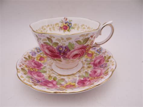 Vintage Royal Albert English Bone China Serena Pink Rose Teacup