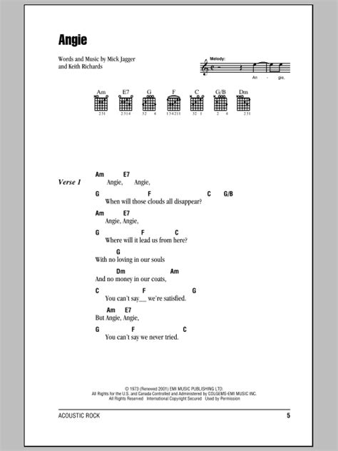 Angie By The Rolling Stones Guitar Chords Lyrics Guitar Instructor