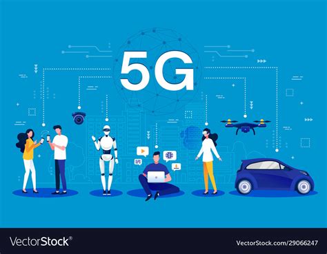 5g Concept Cartoon Infographic A Wireless Vector Image