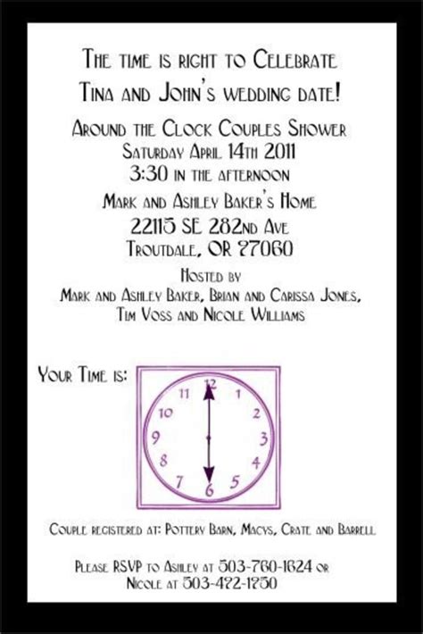 custom around the clock bridal shower by platinumdesigns on etsy