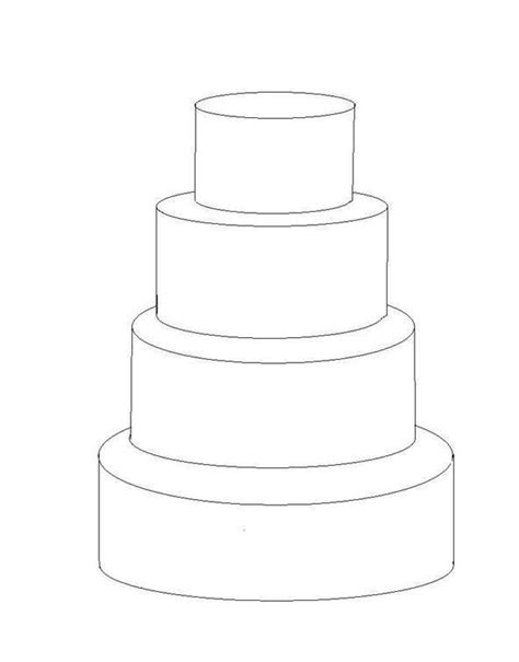 Sketch 4 Tier Plain Cake Drawing Wedding Cake Outline Wedding
