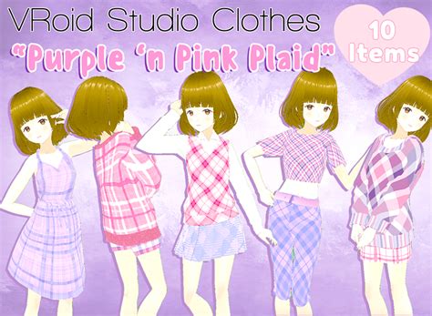 Vroid Studio Clothing Textures Purple And Pink Plaid Mew Moos Ko Fi