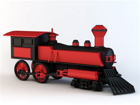 Cartoon Steam Train 3d Model 3ds Max Files Free Download Modeling