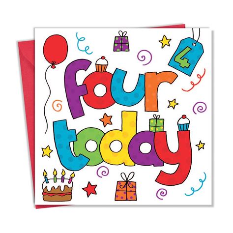4th Birthday Card For Boy Or Girl Fourth Birthday Card Girl Or Boy Boys