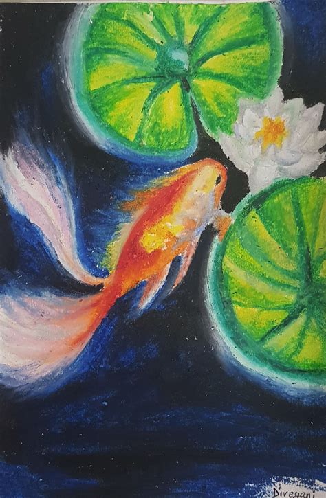 Koi Fish Drawing Oil Pastel Koi Fish Drawing Done With Oil Pastel