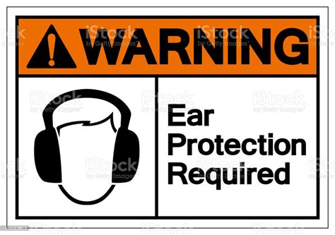 Warning Ear Protection Required Symbol Sign Vector Illustration Isolate