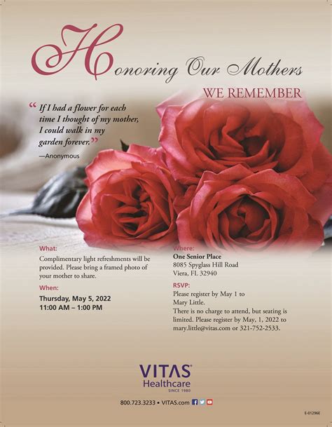 We Remember Honoring Our Mothers Presented By Vitas Healthcare One