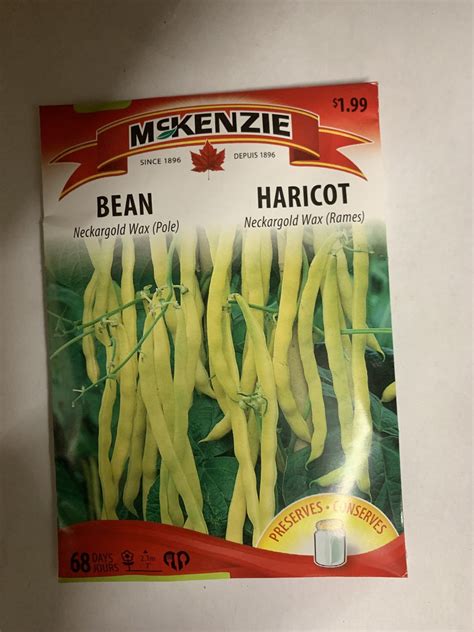 Mckenzie Seed Bean Neckargold Wax Pole Winnipeg Greenhouses And