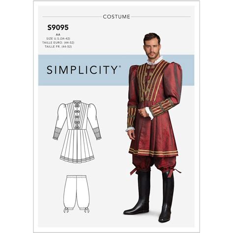 Mens Historical Costume Simplicity Sewing Pattern 9095 Sew Essential