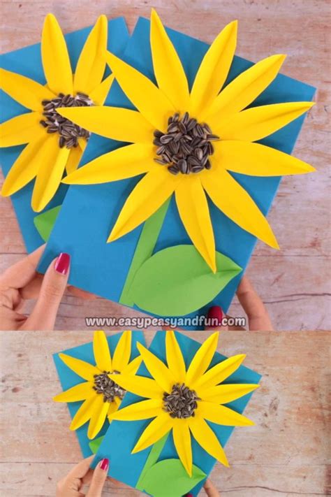 Paper Sunflower Craft With Seeds Summer Ideas