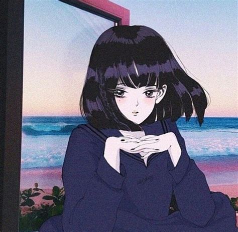 90s Anime Girl Black Hair Anime Girl