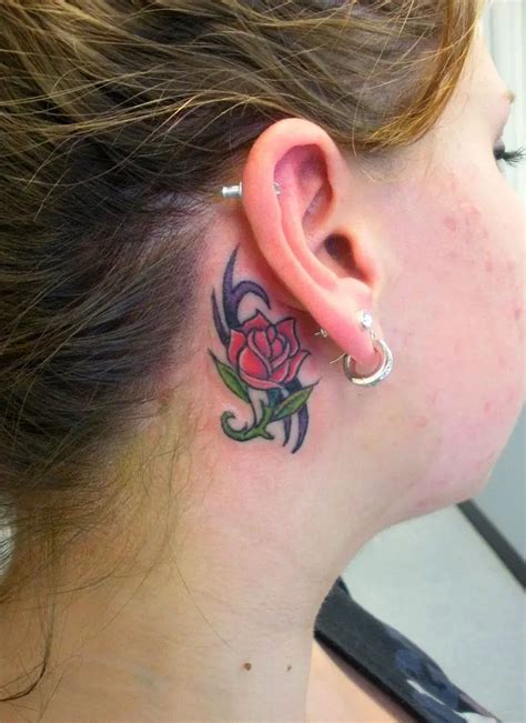 41 Cool Behind The Ear Tattoo Designs