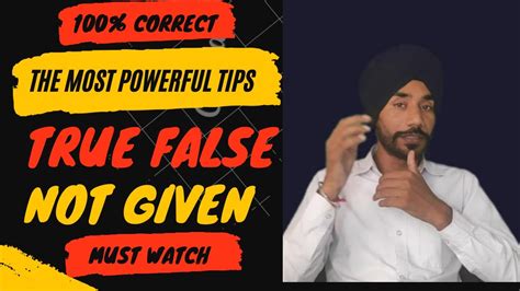 Tips And Tricks For True False Not Given Ii True False Not Given Kaise Karen Yes No Not Given