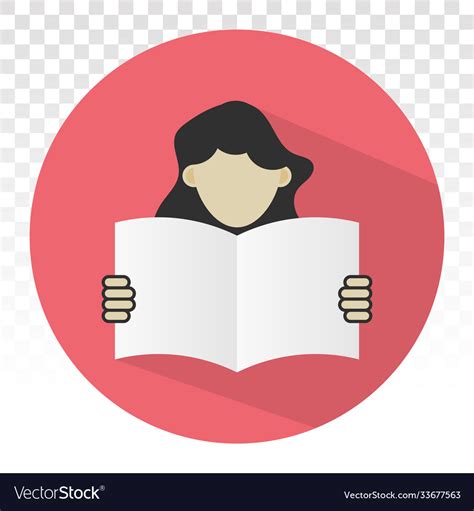 Students Reading Book Or Learn Flat Icon Vector Image