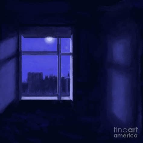 Moon In Window Of Purple Glow Digital Art By Adam Hembrough Fine Art