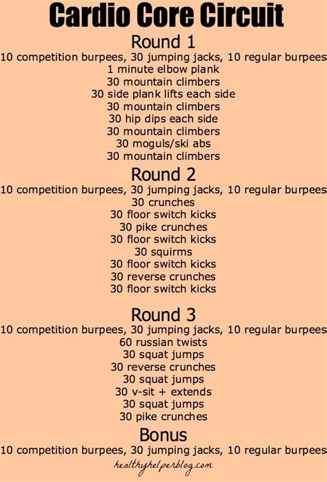 Cardio Core Circuit From