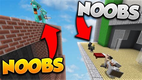 Un Noob Vs Des Super Noobs Minecraft Bed Wars Youtube
