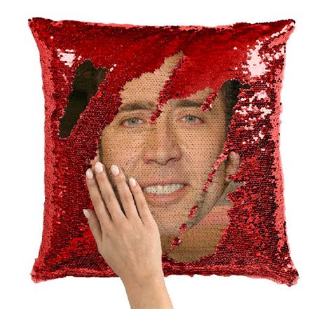 Nicolas Cage Sequin Pillow Nicolas Cage Pillow Sequin Pillow Etsy